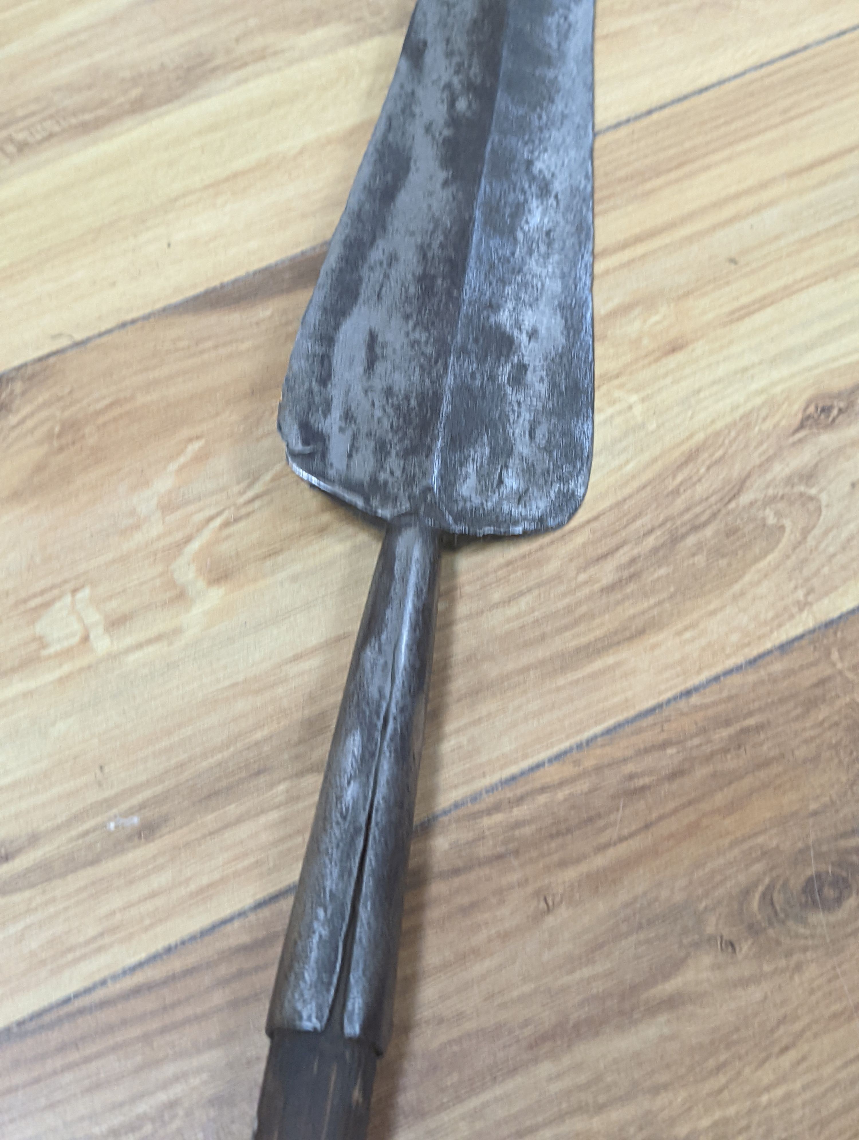 Two East Africa, Transvaal (Zululand) spears, 236cm